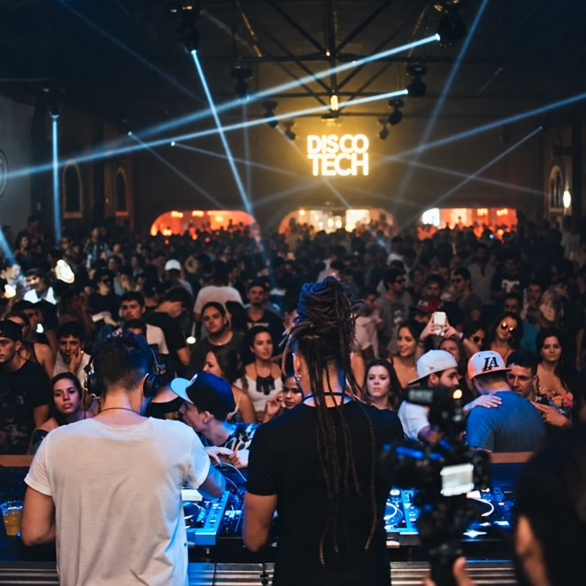DJ performing in front of a crowd